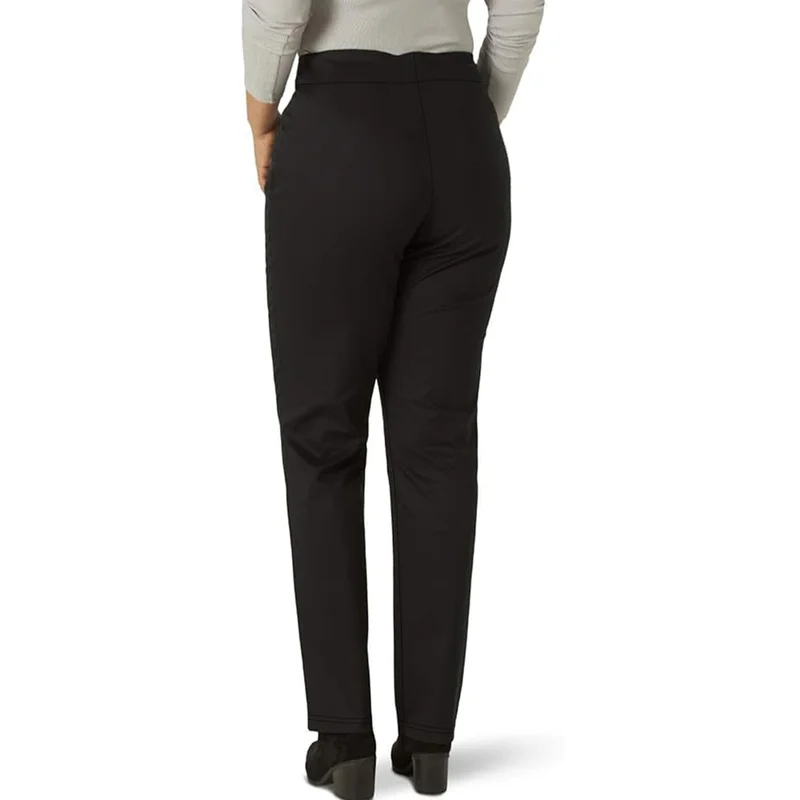 2025 Pantalones pitillo con clase a la moda para mujer, cintura elástica, cómodos, adelgazantes, negros, para fiesta y oficina