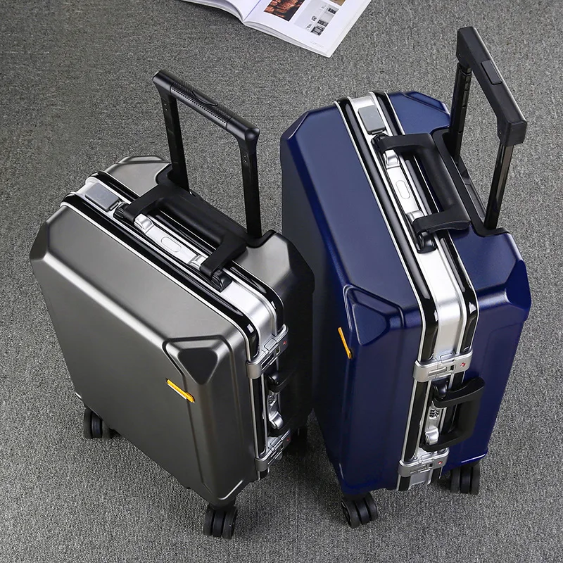 

Fashion Aluminum Frame Travel Suitcase 24 inch Men and Women Rolling Suitcase on Wheel 28 inch Large Capacity Password Suitcase