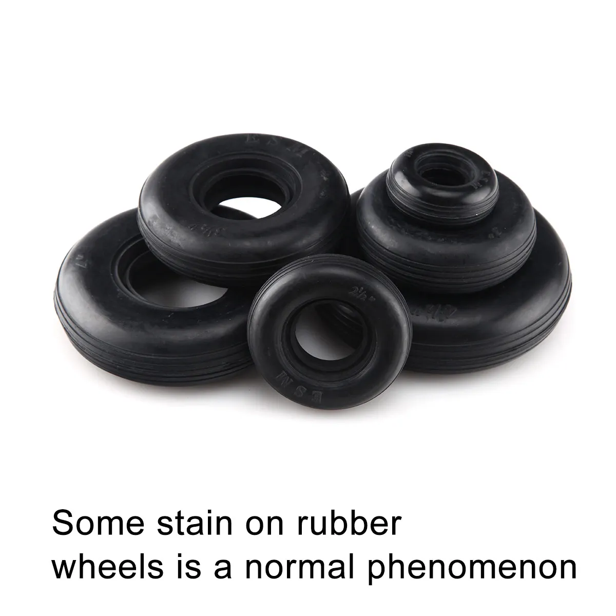 1 Pair 1.75/ 2.5/ 3/ 3.5/ 4/ 4.5 inch Hollow Rubber Wheel Replacement Spare Tires For RC Model