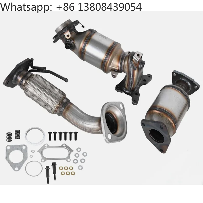 Front and Rear Catalytic Converter with Flex Pipe for Honda Accord 2.4L 2008-2012 Direct-Fit Exhaust System Kit
