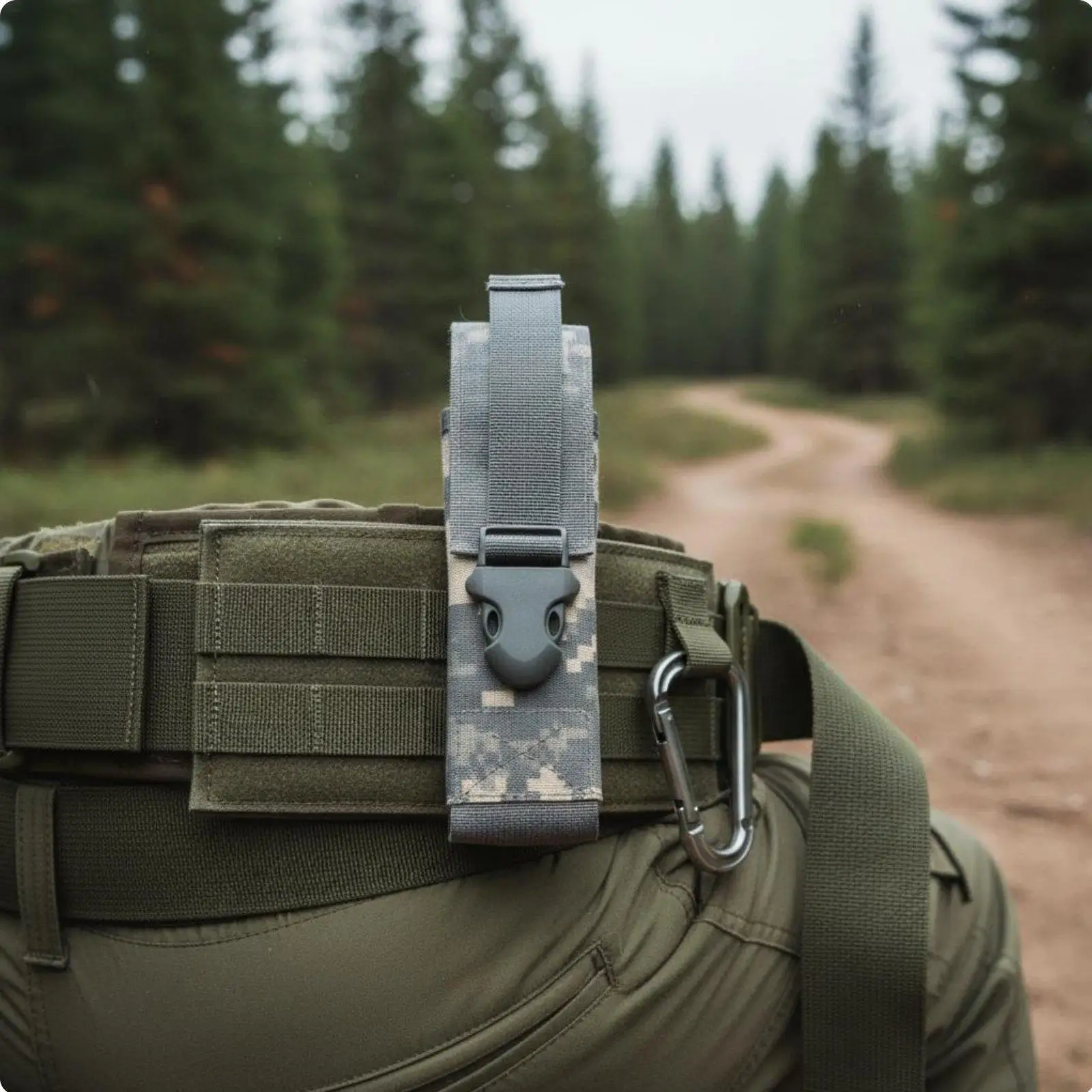1000D Nylon Pouch Flashlight Holder with MOLLE System for Belt Vest Backpack Acu 