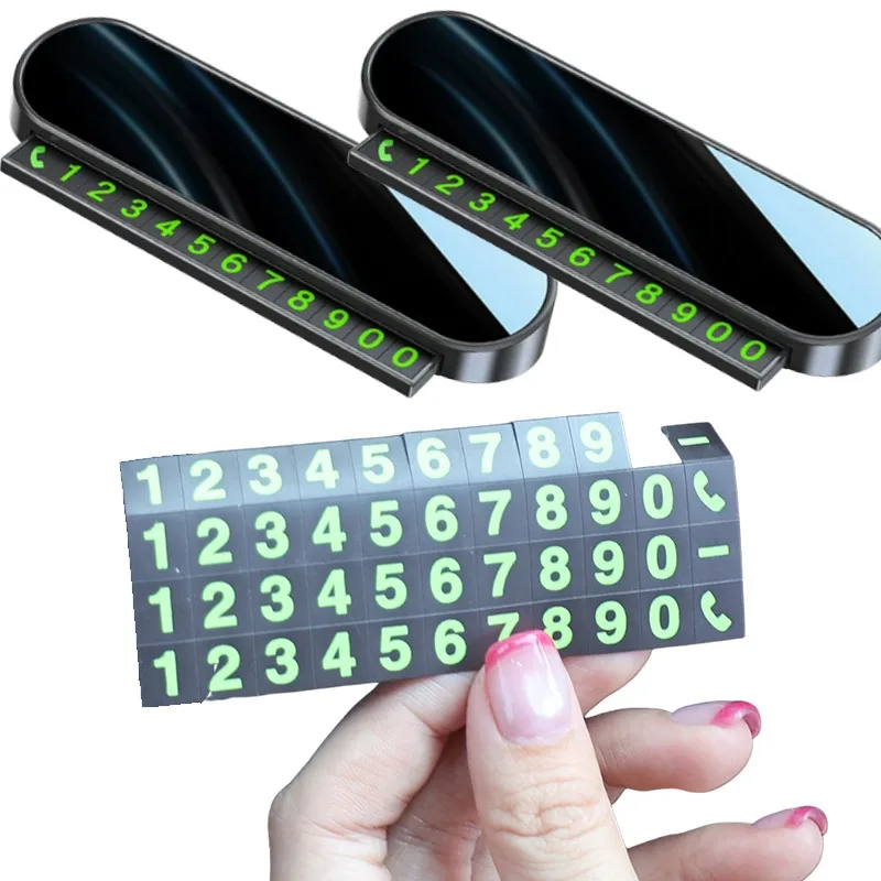 Car Temporary Park Stop Phone Temporary Park Stop Luminous Telephone Number Auto Luminous Parking Number Card Plate Accessories