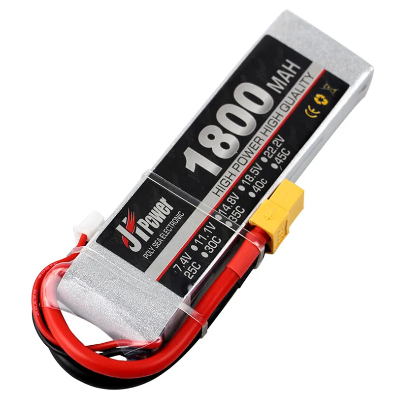 JH Power 2S 3S 4S 5S 6S RC LiPo batteria 7.4V 11.1V 14.8V 18.5V 22.2V 1800mAh 25C 35C 100C per RC auto elicottero barca RC Drone