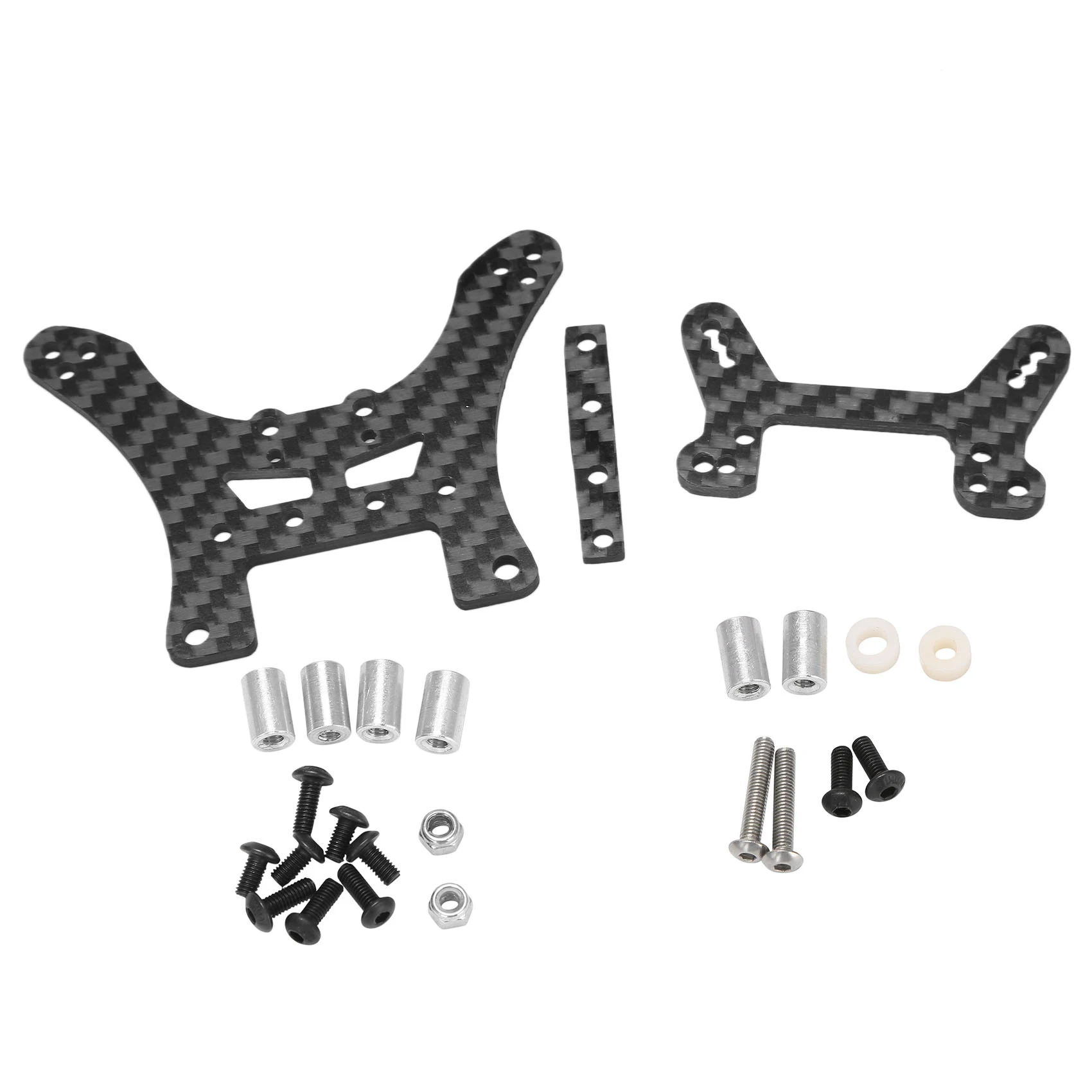 2Pcs Carbon Fiber Front & Rear Shock Tower for Tamiya DF-02 DF02 RC Car Upgrade Parts Accessories