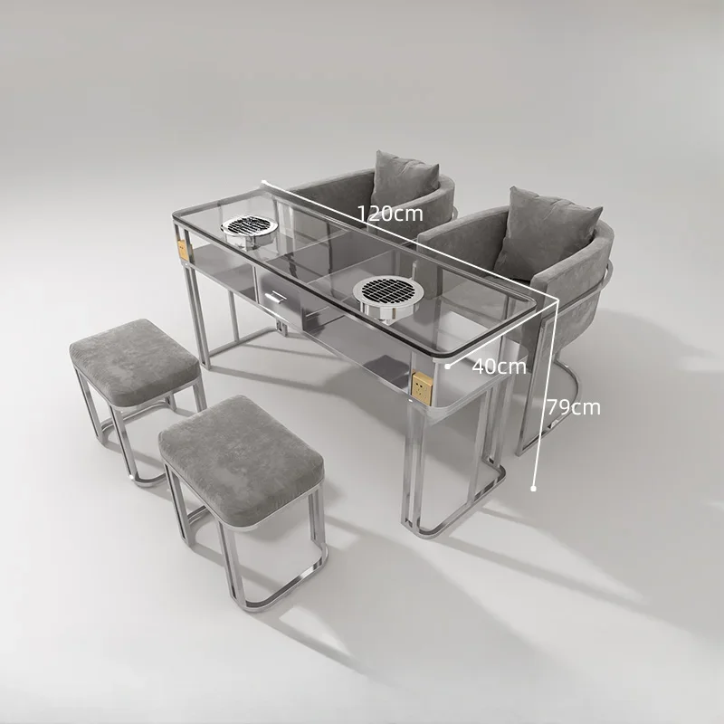 

Nordic Luxury Style Nail Tables Glass Professional Minimalism