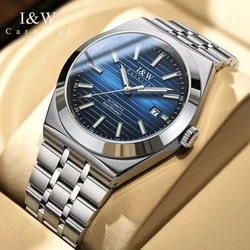 Carnival High-End Series IW Brand Luxury MIYOTA Movement Mechanical Watch for Men Stainless Steel Sapphire Fashion Blue Watches