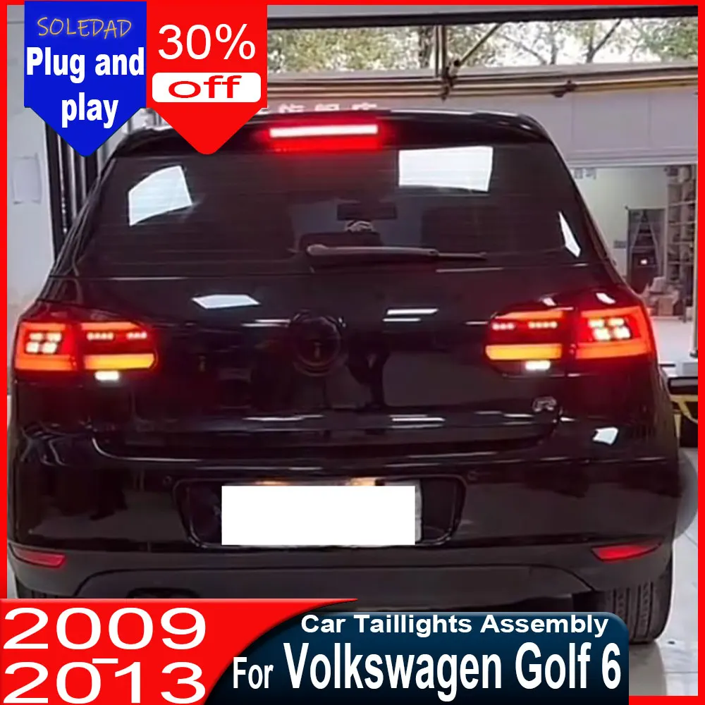

Задний фонарь для VW Golf 6 MK6 2009-2013 годов выпуска, светодиодные ходовые огни, указатели поворота, стоп-сигналы, фонари заднего хода