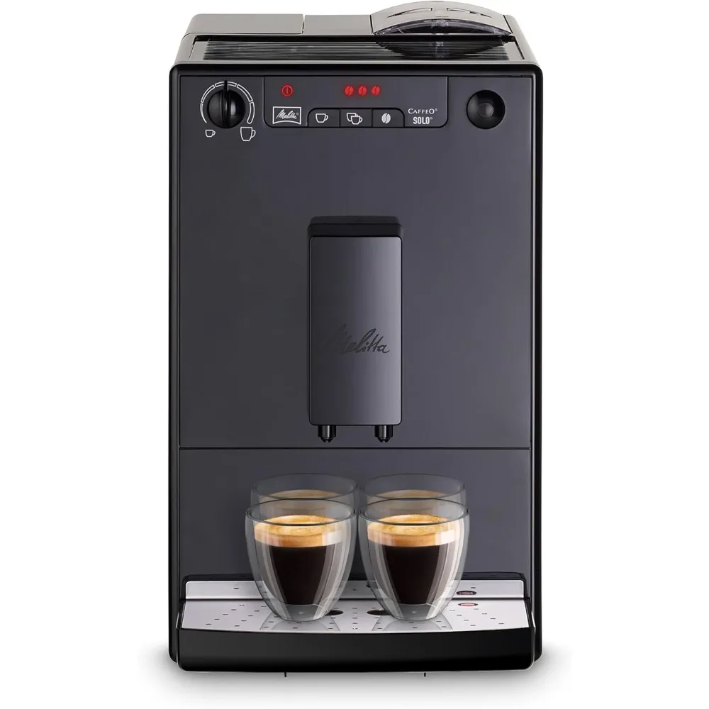 Melitta Solo E950 - Cafetera superautomática compacta con modo doble taza para expreso, máquina de café con sistema de extracción