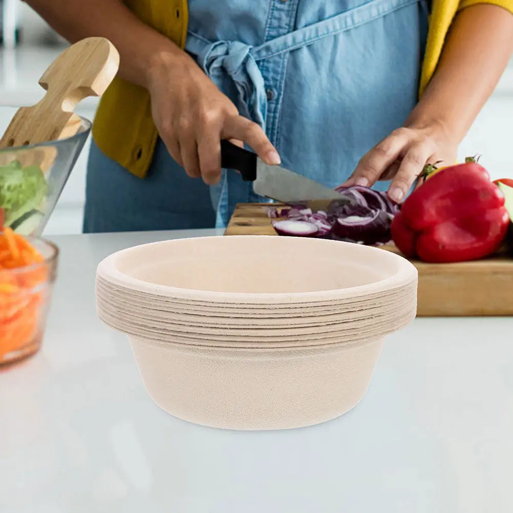 

50Pcs Reinforced Paper Bowls Eco Friendly Disposable Bowls for Birthday Parties Picnics Dinners Takeout Storage Lightweight