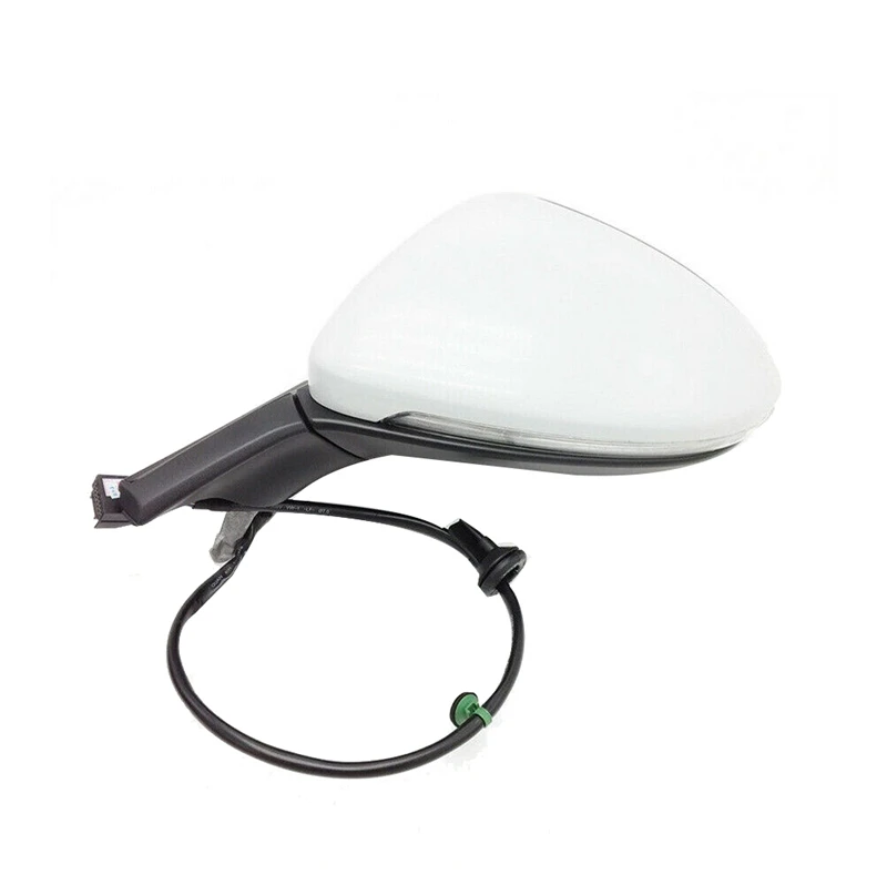 Side Rear View Mirror Assembly With Glasses Cover Manual Folding For Golf 7 MK7 MK7.5 White 6 Wires