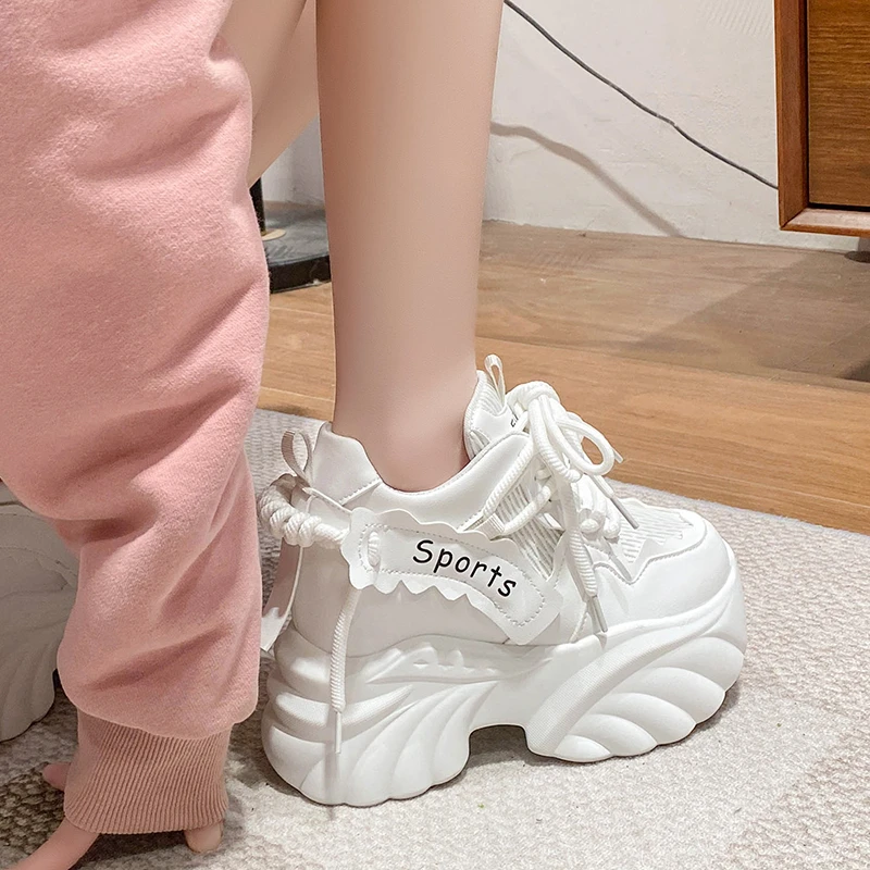 

New Spring Chunky Sneakers Women Autumn Thick Bottom Platform Sneakers Height Increasing Sport Dad Shoes Woman Casual Shoes