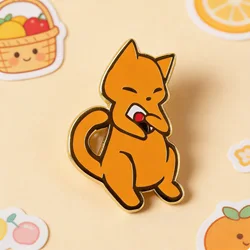 Orange Cat and Onigiri (Kyo and Tohru) Enamel Pin