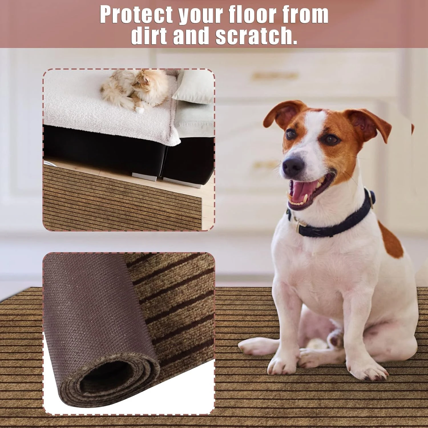Alfombra a rayas para el hogar, alfombra para el suelo de la cocina, antideslizante e impermeable, fácil de limpiar, se puede cortar libremente en un estilo moderno y moderno