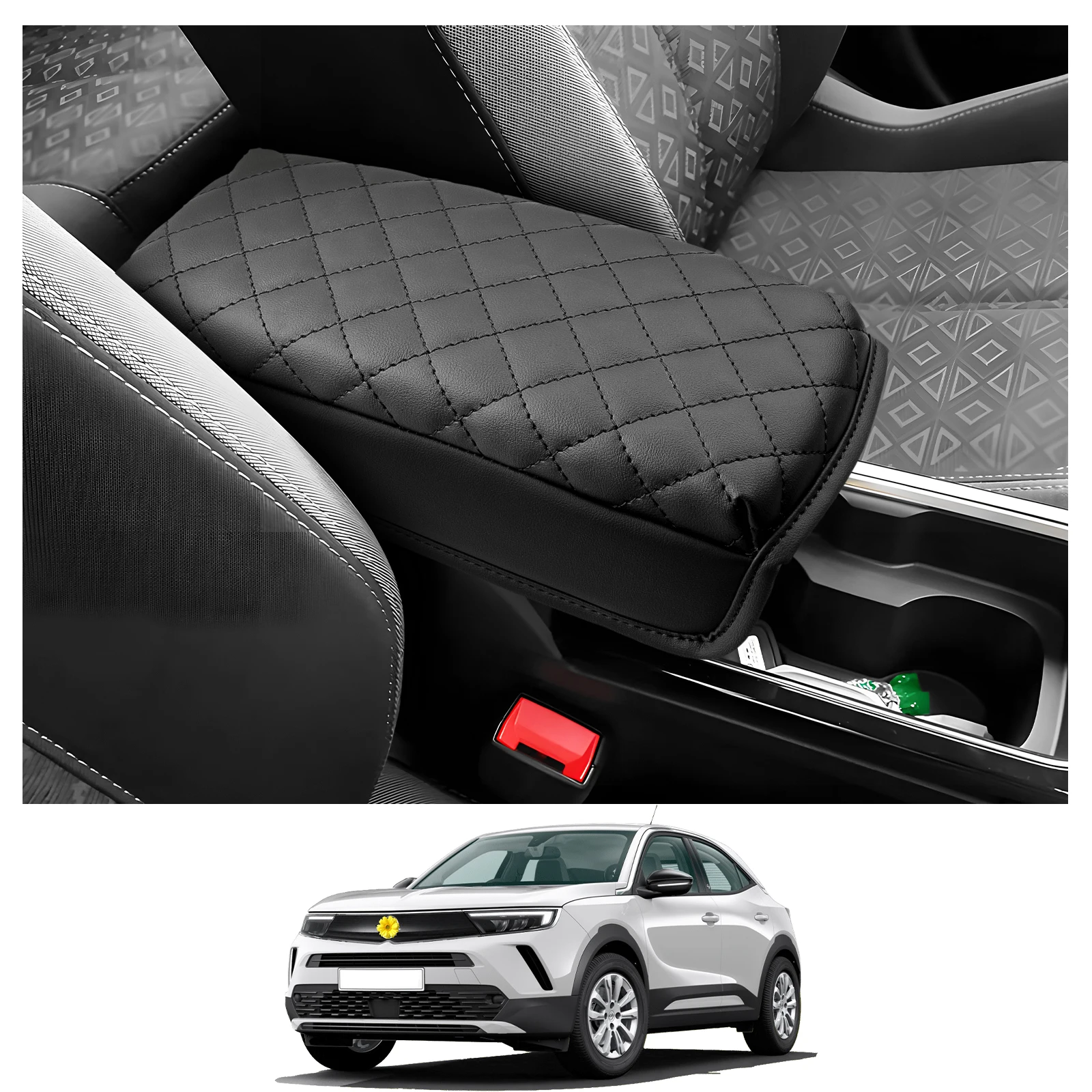 LFOTPP Car Armrest Box Cover for Opel Mokka B Mokka-e 2021-2025 Central Control Armrest Storage Box Pad Auto Mokka B Accessories