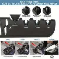 Professional Kitchen Knife Sharpener with Adjustable Angle 4-Stage System Quick Sharpening Gadget for Scissors & Kitchen Knives