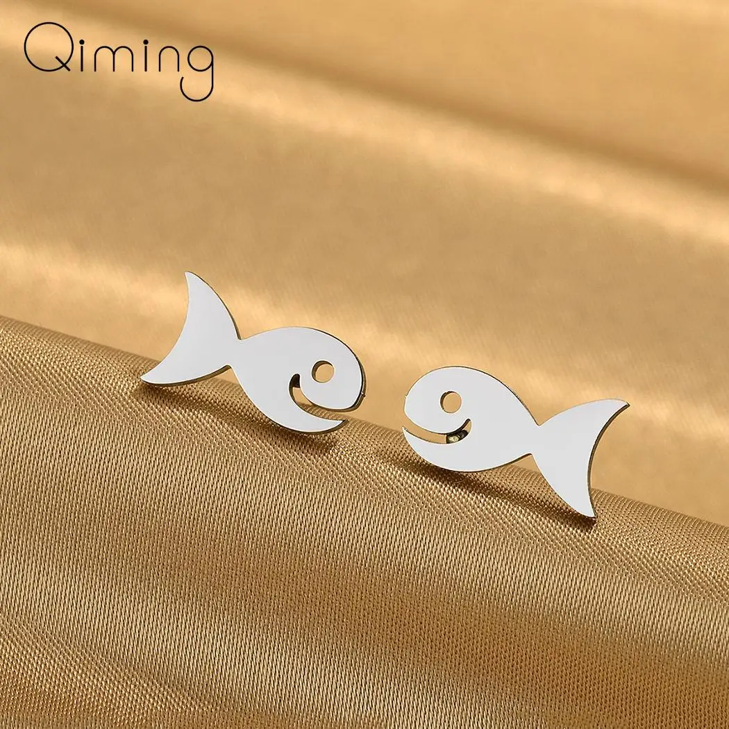 Edelstahl Ohr stecker Frauen Mini Ozean Schmuck Fisch Charme Fisch ohrringe schmuck Tier schöne Ohrringe