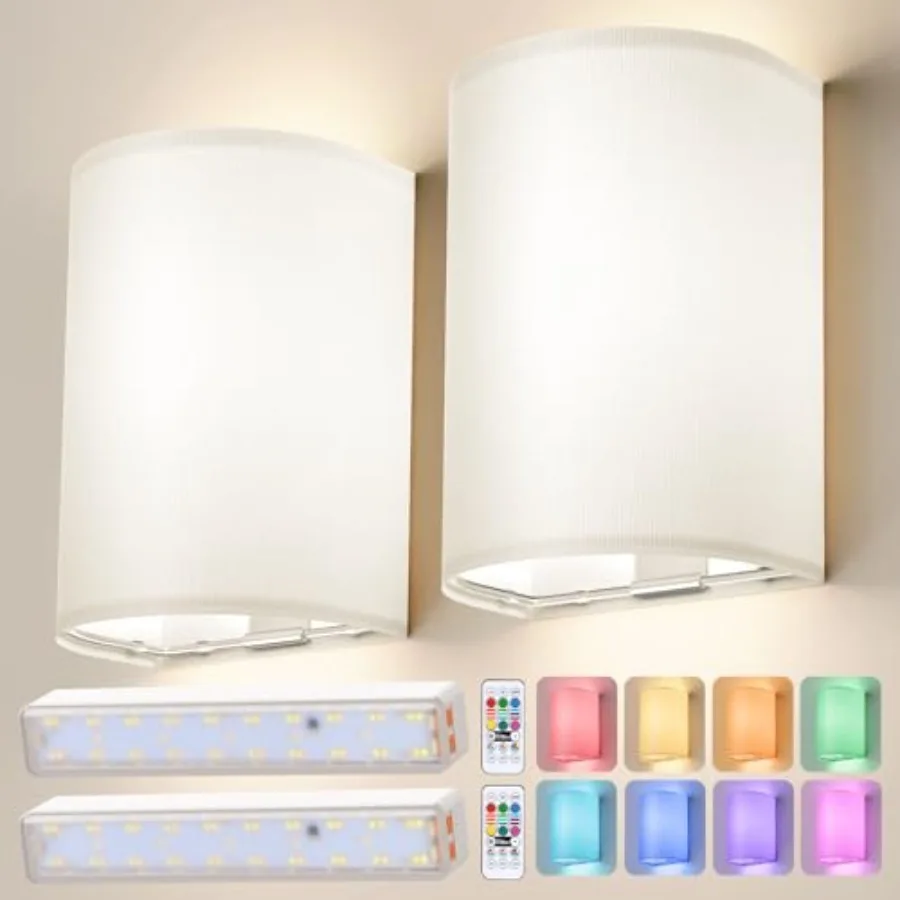 Wall Sconces Battery Operated Wireless Wall Sconces Set of Two Battery Operated Magnetic Lamp Rechargeable Lights Dimmable with