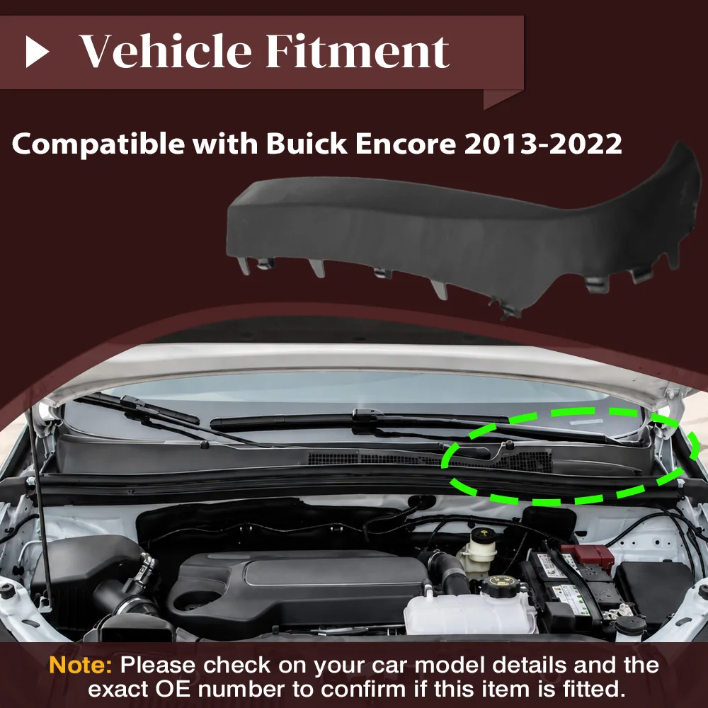 For Buick Encore 2013-2022 Car Front Windshield Wiper Deflector Side Plate Cover  Air Intake Grille Panel 95090707, 95166535,