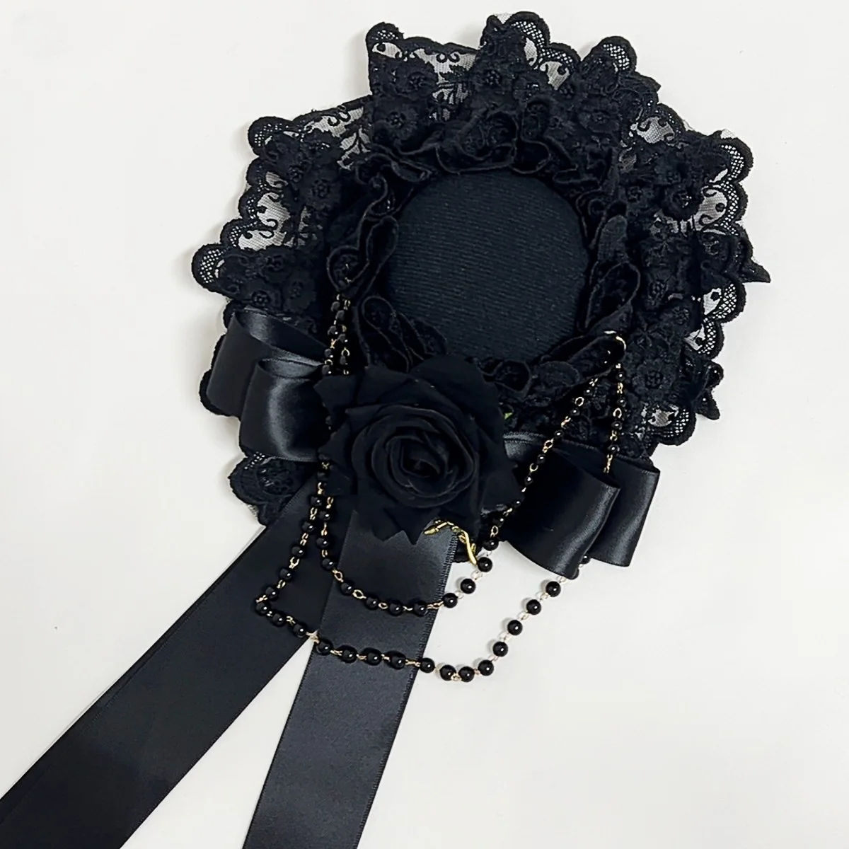 1pc Lolita Kopfschmuck Gothic Stil Lolita Spitze Bogen RoseTop Flache Kleine Hut Kopfbedeckung Mädchen Halloween Cosplay Haar Zubehör
