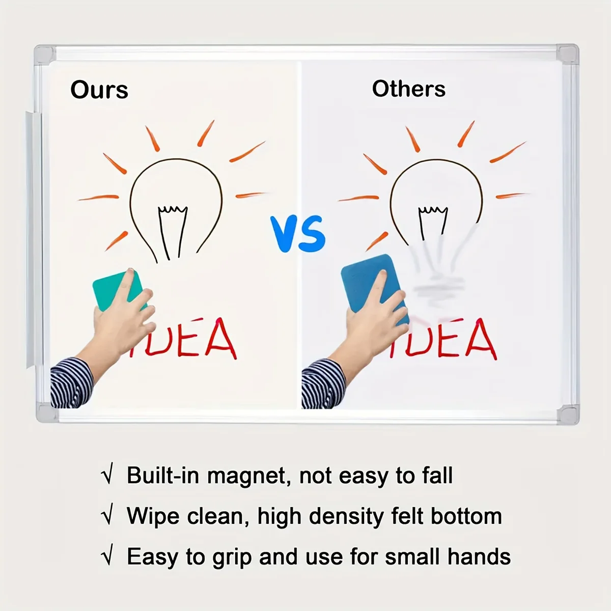 ยางลบกระดานไวท์บอร์ดขนาดเล็ก 4 ชิ้น/8 ชิ้น, ยางลบแม่เหล็กสำหรับกระดานไวท์บอร์ด, ที่เช็ดกระดานดำสำหรับครู