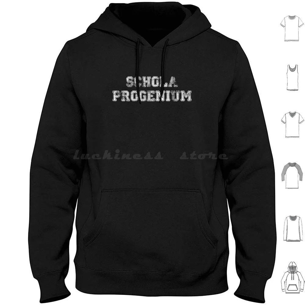 Schola Progenium College Print Hoodie cotton Long Sleeve The Emperor Protects God Emperor Funny For Fans Wargaming