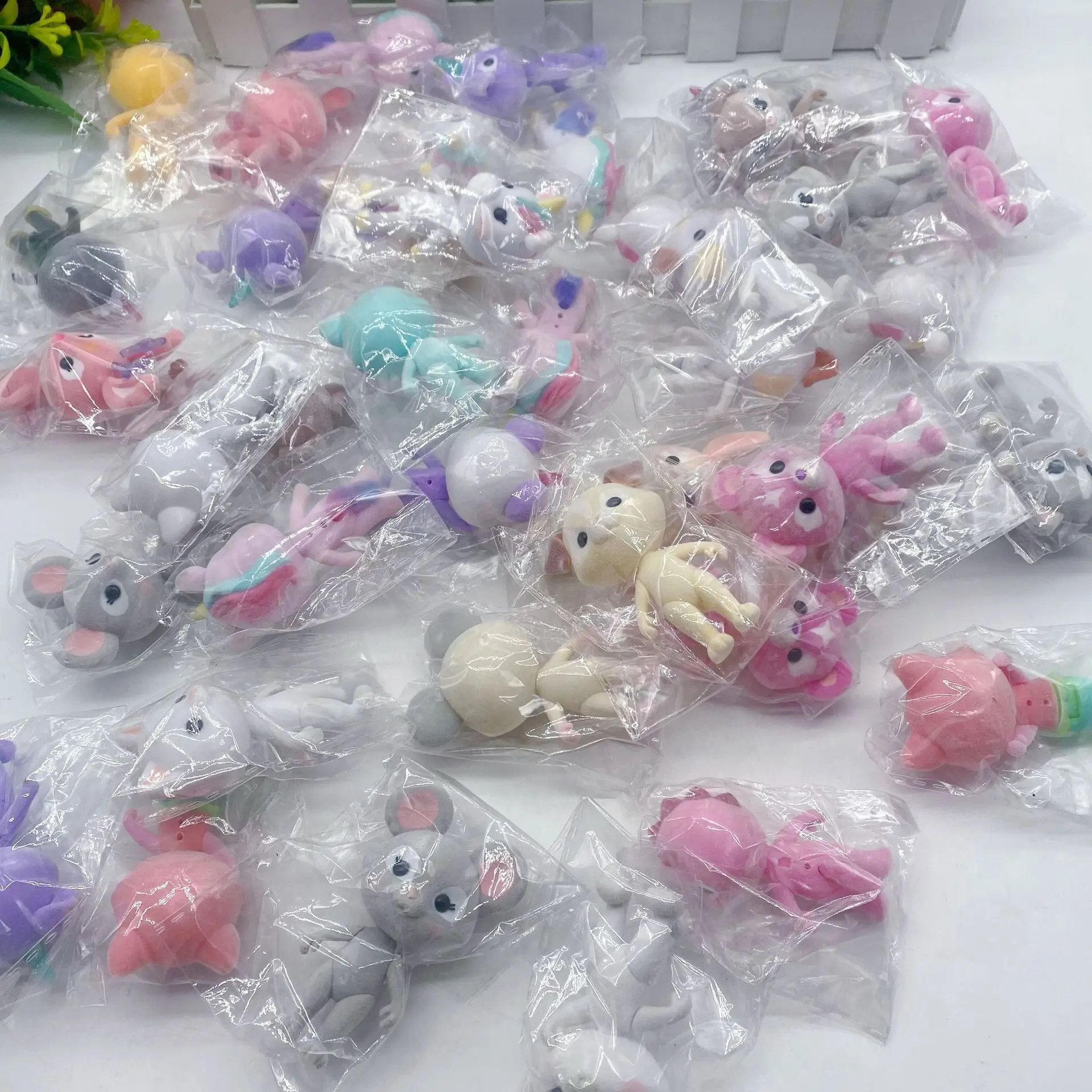 8pcs/A lot  Cute Flocking Animal Forest Animal Action Figure Children's Doll SH019