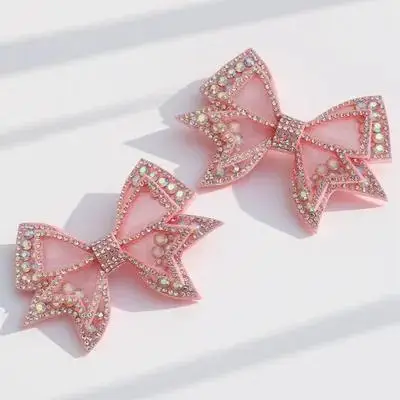 

1 Pair Pink Mesh Bowknot Shoe Charms Women Accessories Shoes Decor Appliques Embellishments Clothes Ornaments Shoe Jewelry