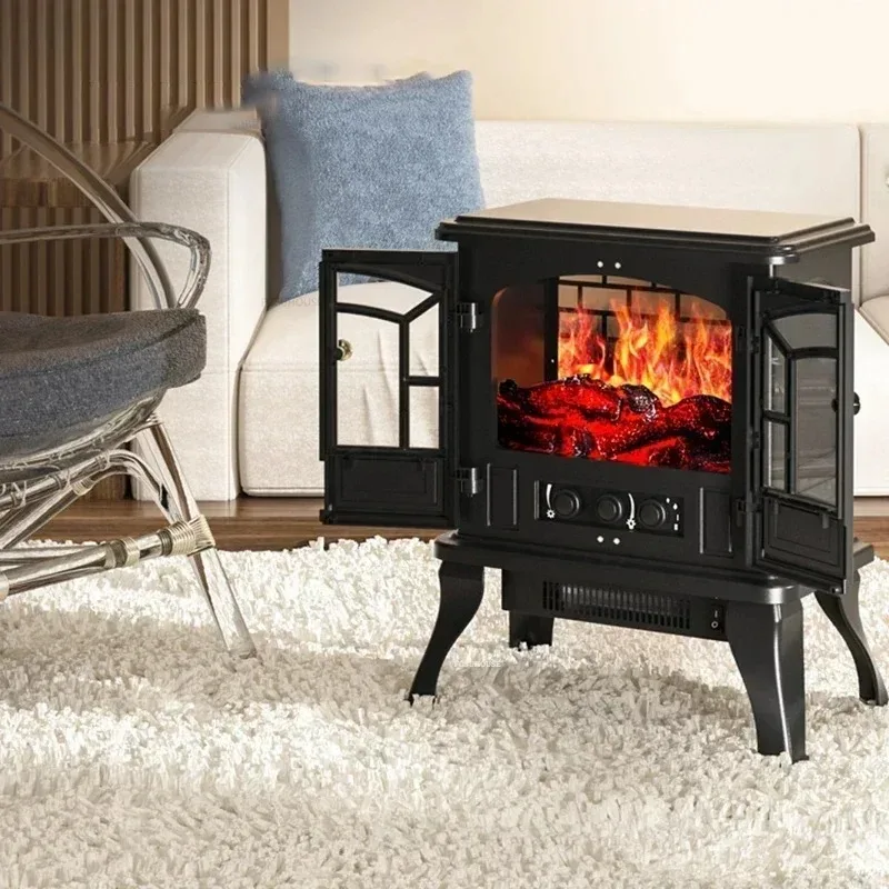Calentador de chimeneas de estilo europeo, chimenea eléctrica de fuego de imitación para el hogar, estufa de leña decorativa creativa para interiores, ahorro de energía