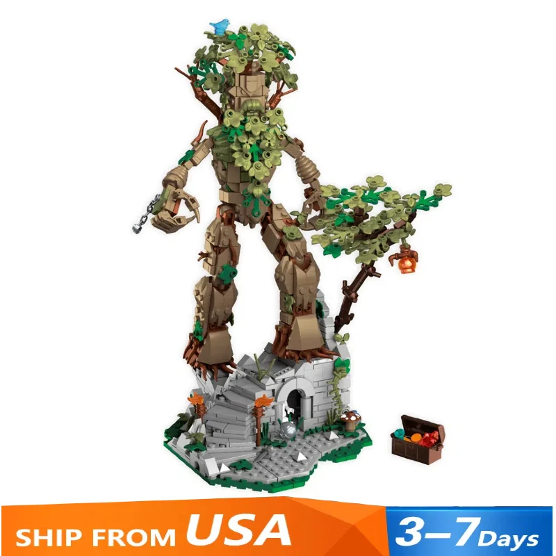 

942 шт. MOC кольца из фильма, дерево, куклы-монстры, строительные блоки, фигурка лесного дерева, модульная модель, кирпич, сделай сам, головоломки, игрушки, рождественские подарки