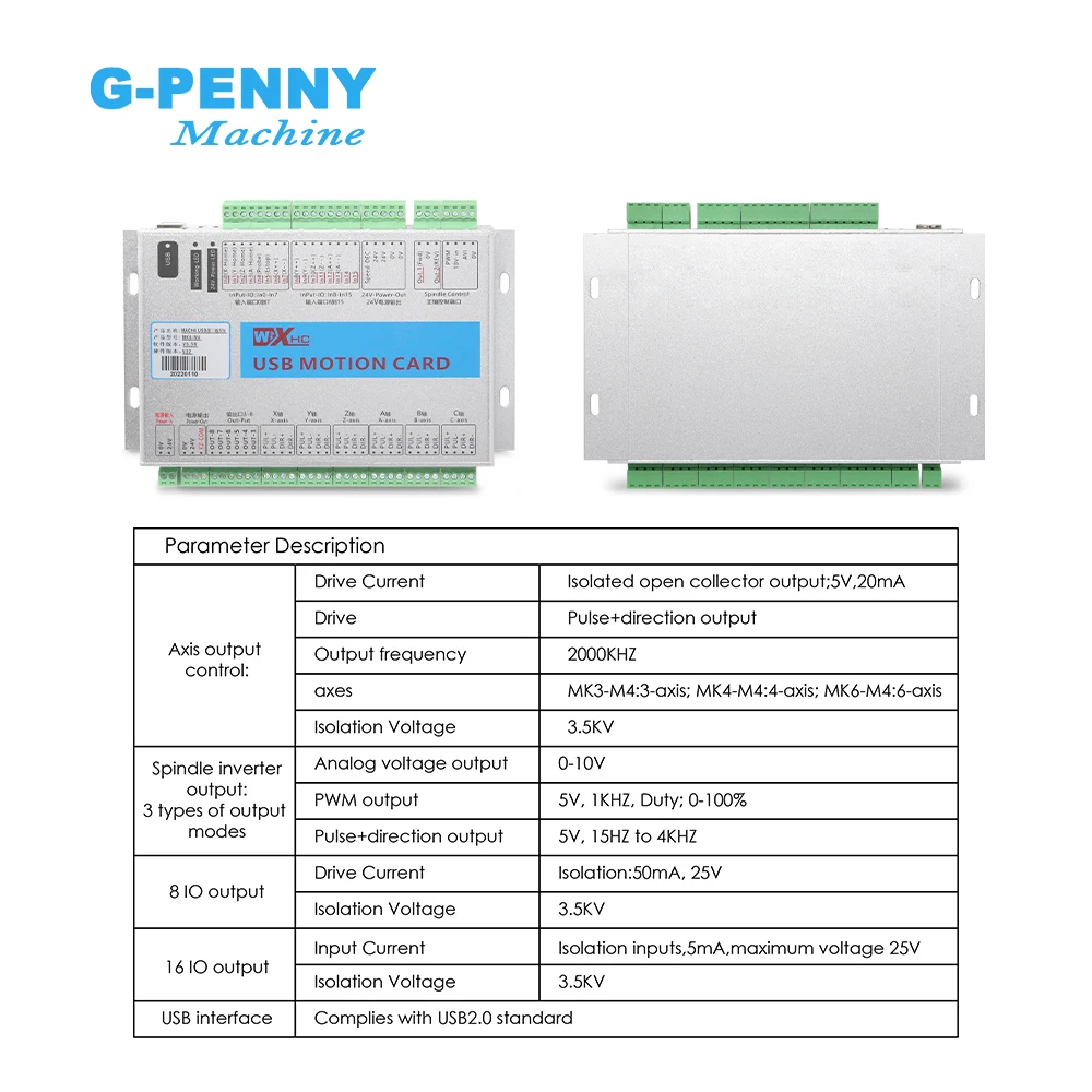 Free Shipping XHC MKX-M4 Mach4 USB Motion Card 3/4/6 Axis Frequency 2000KHZ Mach 4 Controller For CNC Engraving Cutting Machine