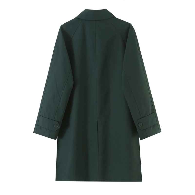 Guobioziy 2026 Autumn Women Lapel Mid Length Trench Coat Decorative Strap Single Breasted Loose Straight Commuter Outerwear