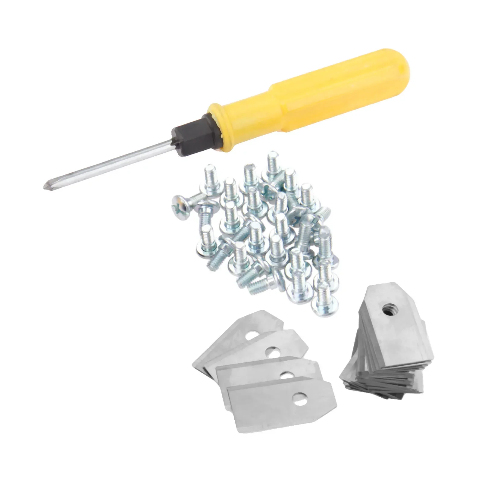 30Pcs 0,6mm Edelstahl Rasenmäher Klingen mit Schraubendreher für Mäher Roboter Husqvarna Automower Gardena R40Li R45Li R70Li R180