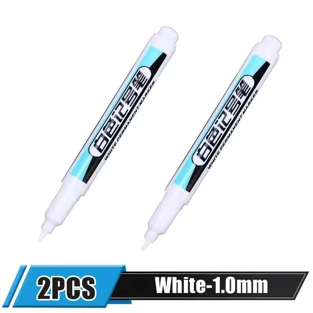 0.7/1.0/2.5MM Witte Permanente Marker Pennen Markers Verf Pen Voor Hout Plastic Leer Glas Steen Metaal kunst Schilderen Leveringen