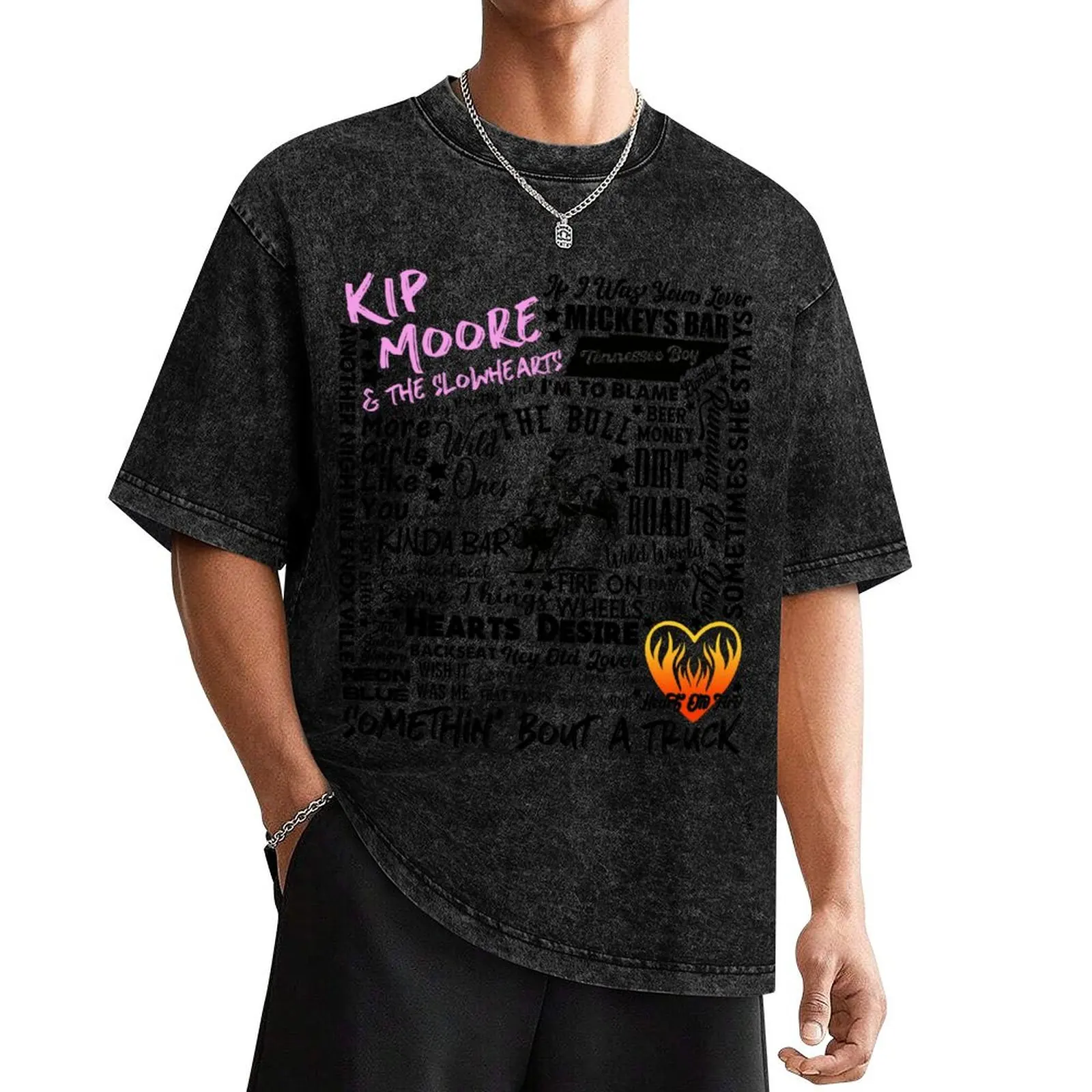 

Kip Moore, Song Title, Word Art Collage T-Shirt vintage graphic tee topping tee shirts for men