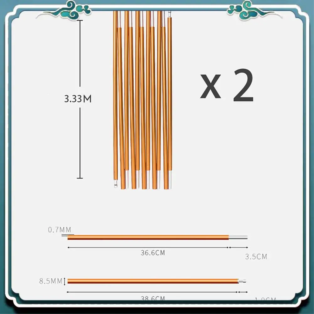 

Reliable Outdoor Camping Equipment 8.5Mm Aluminum Alloy Tent Pole Alloy Tent Support Rod Tent Accessories