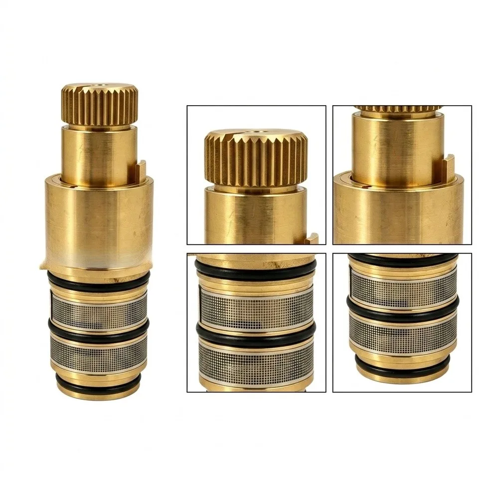 For Home Bathroom Renovation Thermostatic Cartridge Temperature Control Valve Maintain Precise Performance 1 2