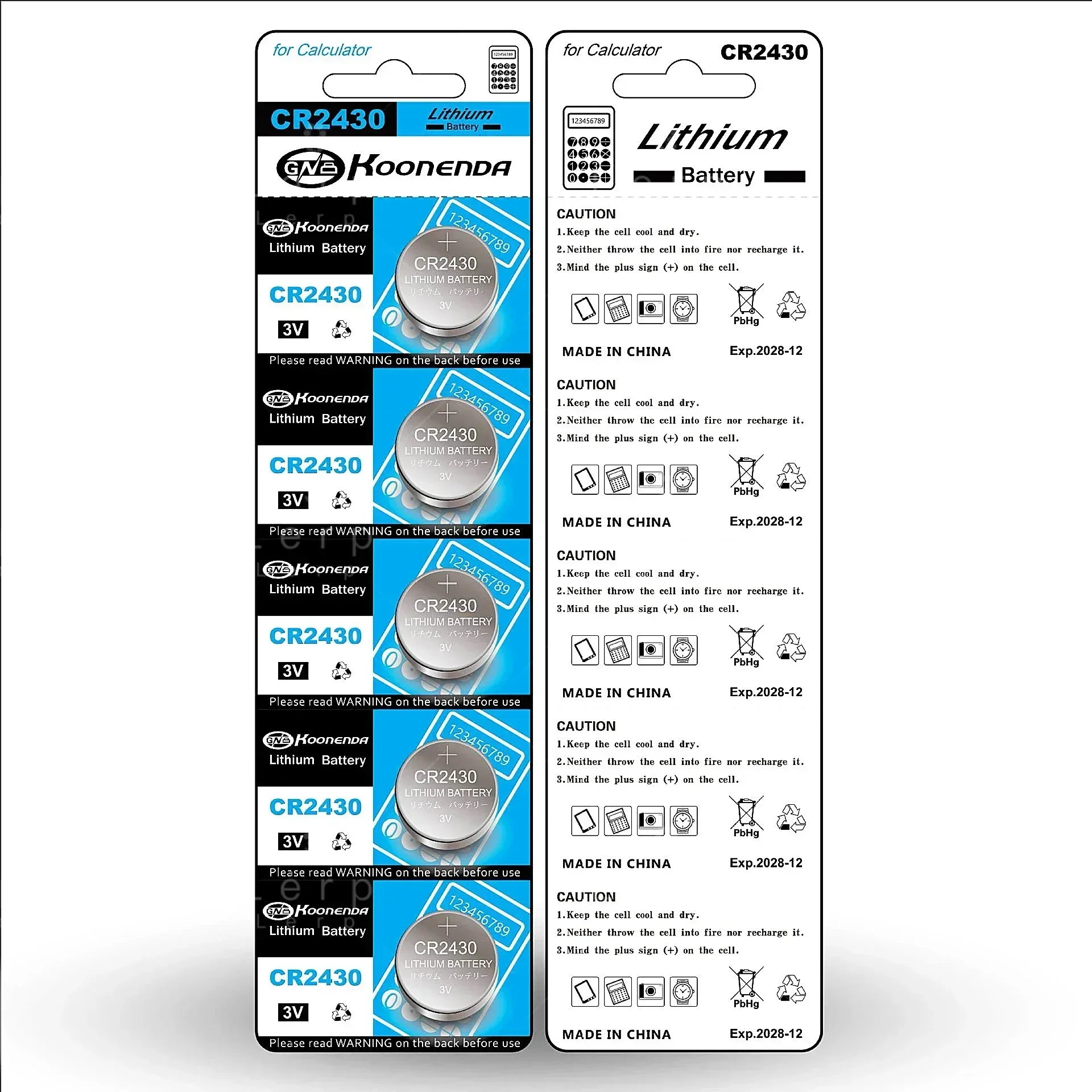 CR2430 Button battery 3V lithium manganese buckle battery, compatible with DL2430 ER2430 GPCR2430