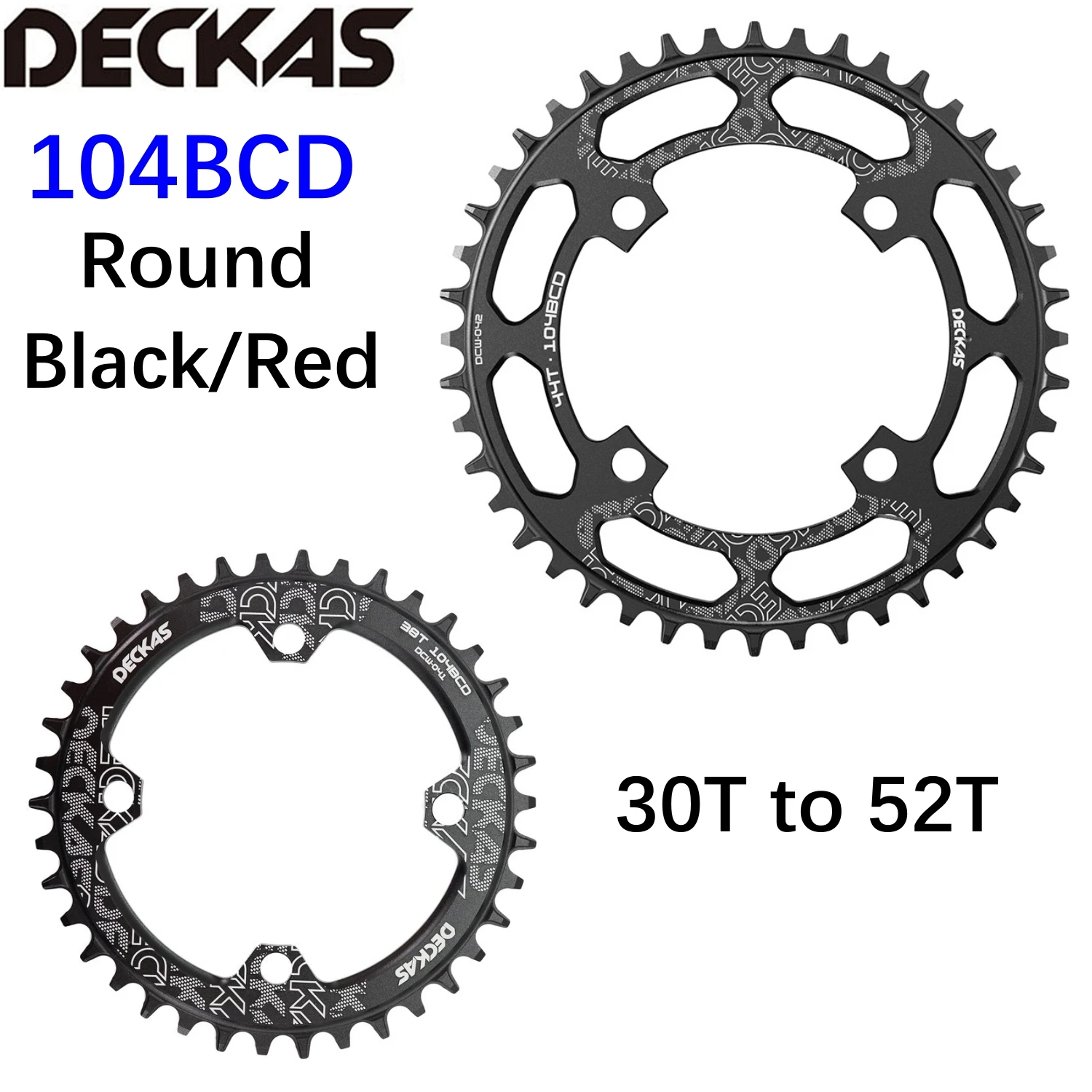 Narrow Wide Chainring 104BCD - CNC Aluminum 1X System Chainring For 7-12 Speed Bikes (32-52T Options)