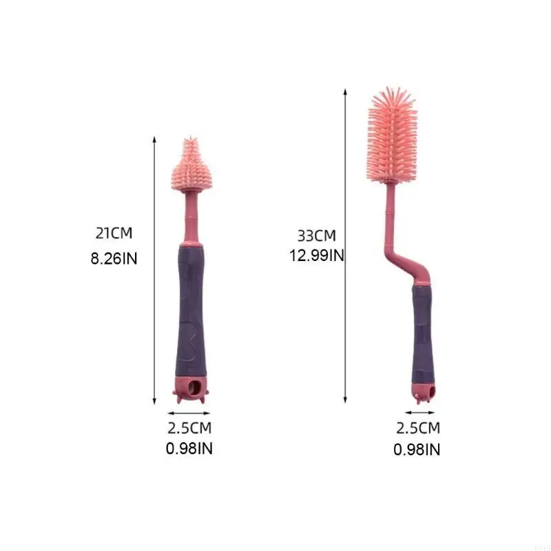 مجموعة فرش تنظيف زجاجة حليب الأطفال بمقبض دوار فرشاة غسيل زجاجة الحليب P31B #6
