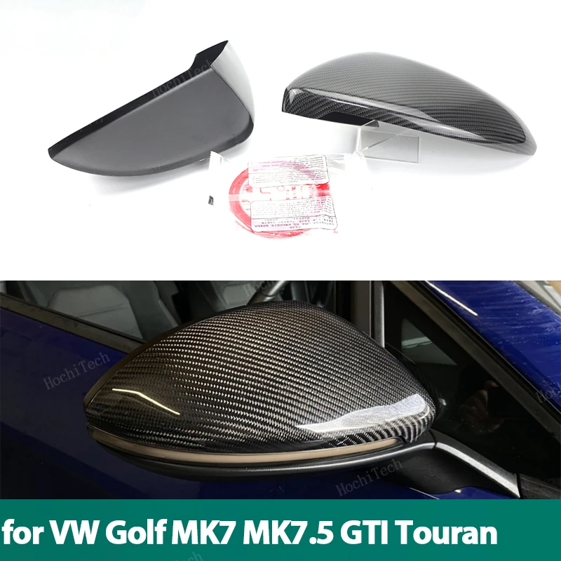 

Real Carbon Fiber Side wing Mirror cover Cap add-on for Volkswagen VW Golf 7 MK7 MK7.5 GTI R GTE GTD 13-20 Add On