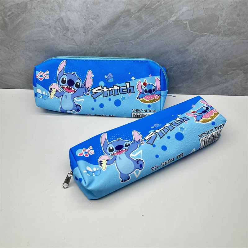 Disney Cartoon Cute Stitch Pen Bag Ice Cream Stitch & Stitch Student Large Capacity Single-layer Pencil Bag Kids Birthday Gift