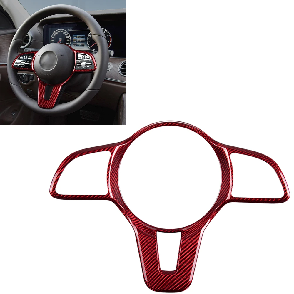 

Carbon Fiber Steering Wheel Panel Cover Trim For Mercedes Benz A B C E G CLA CLS GLC GLE GLS GLB EQC Class W247 X253 X247 W213