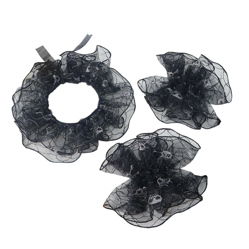 573B Fashion Spread Lapel Detachable Wrist Cuff Lace Collar French Design For Dresses Blouses Effortless