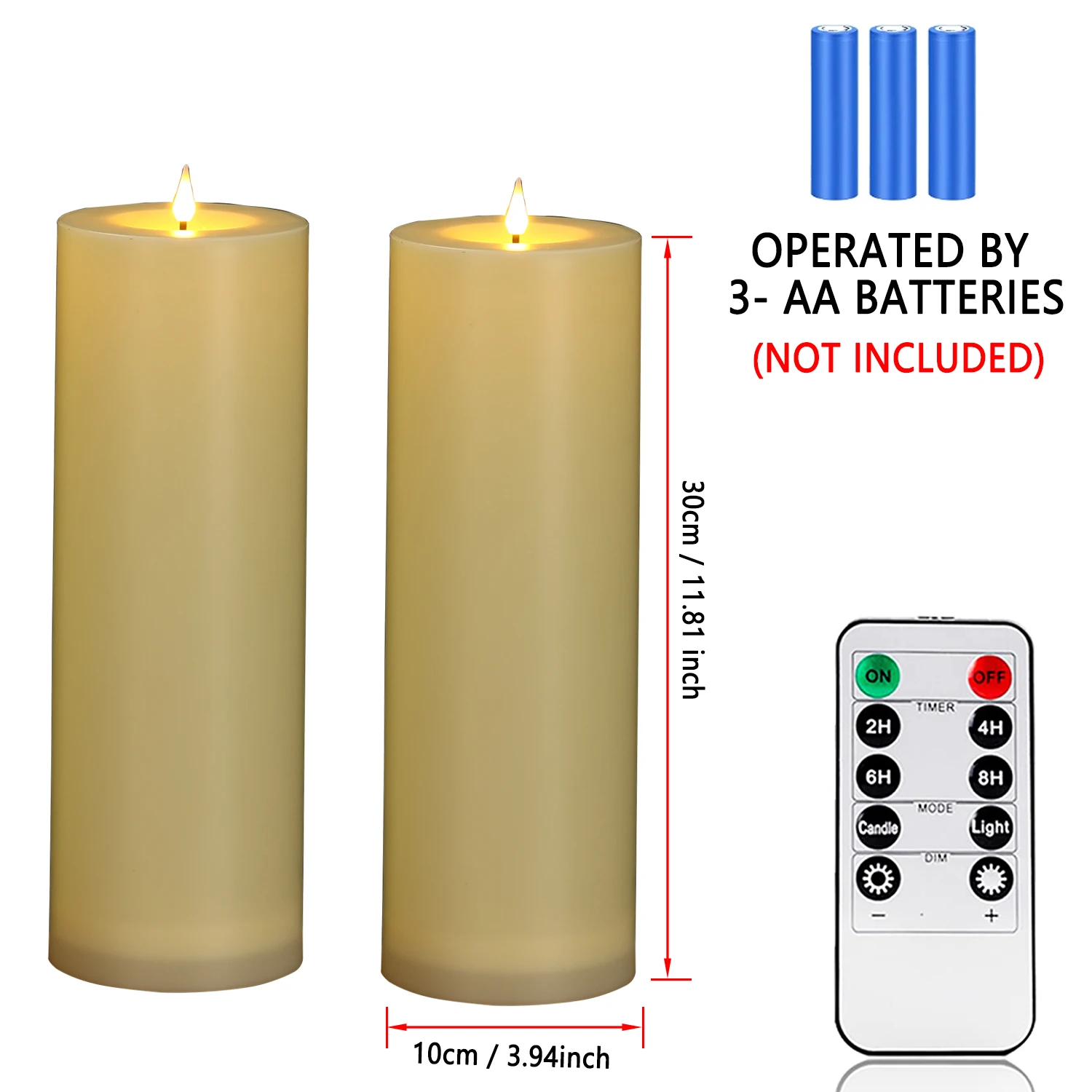 Outdoor Flameless Candle Portable Ambient Lighting Window Lamp Yellow LED Flickering Electric Pillar Candles for Camping Wedding 8