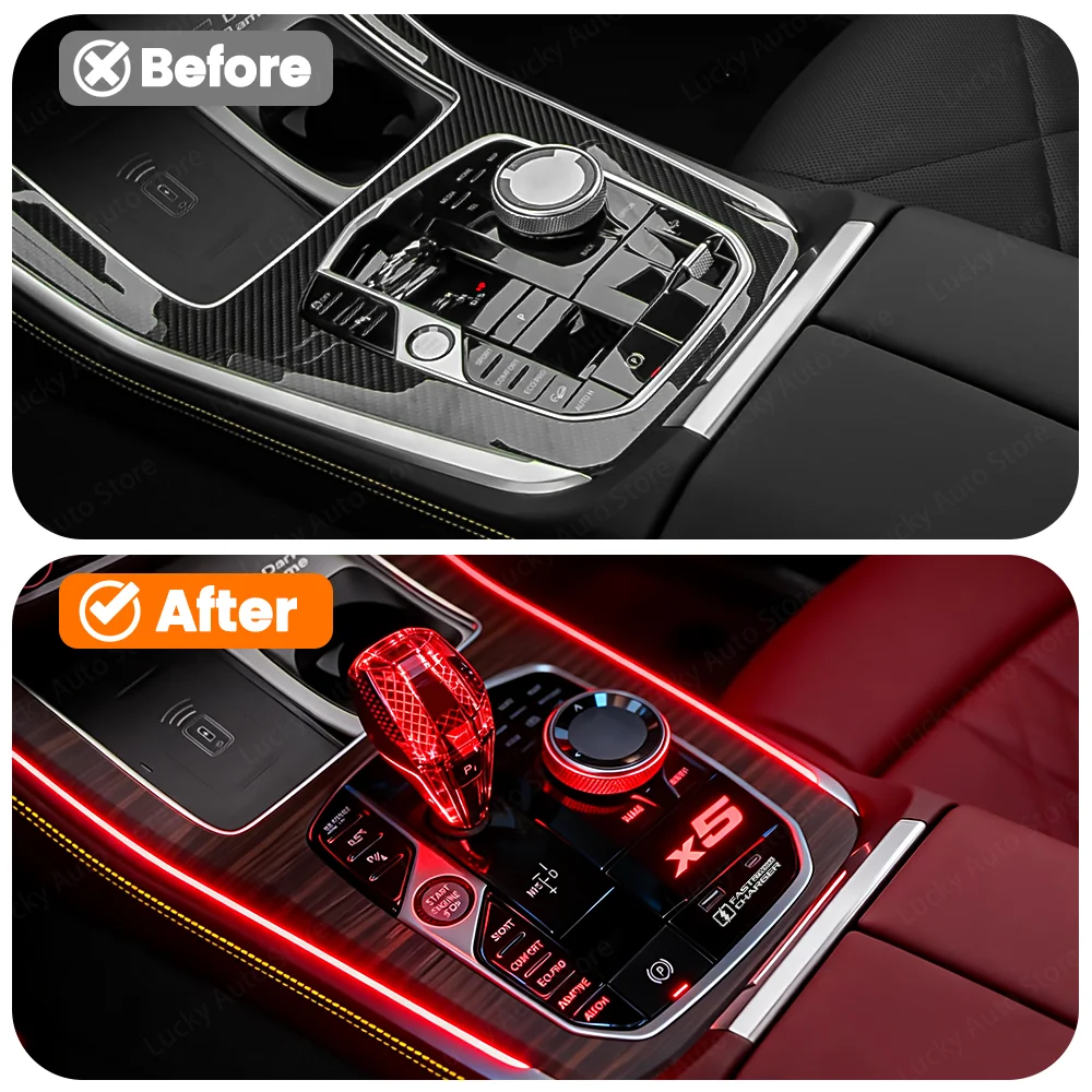 LED 11 Color Ambient Light Center Console Docking Station For BWM 3/4 Series G20 G22 G26 G28 X3 X4 X5 Car Lnterior Modification