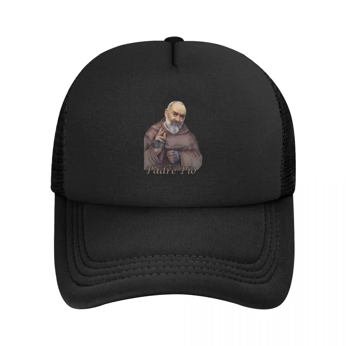 Padre Pio Saint, White Collar Print Trucker Hat Cap Male Caps For Men Baseball Cap Men