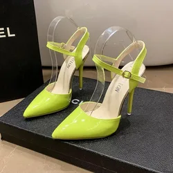 2024 Transparent Summer Shoes Women's Sandals High Heels Wedding Jelly Sexy Square Medium Heel Work shoes sandalias de mujer