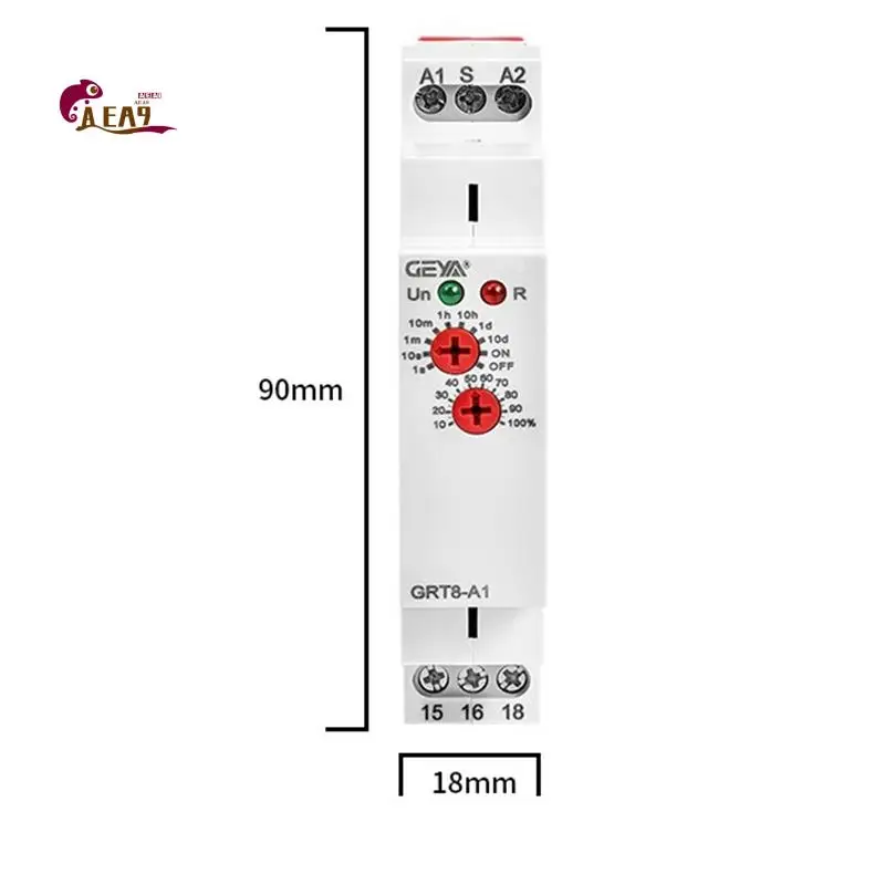 

AEA9-GEYA Delay Timer Switch AC/DC 12V-240V Mini Power On Delay Time Relay DIN Rail Type GRT8-A1
