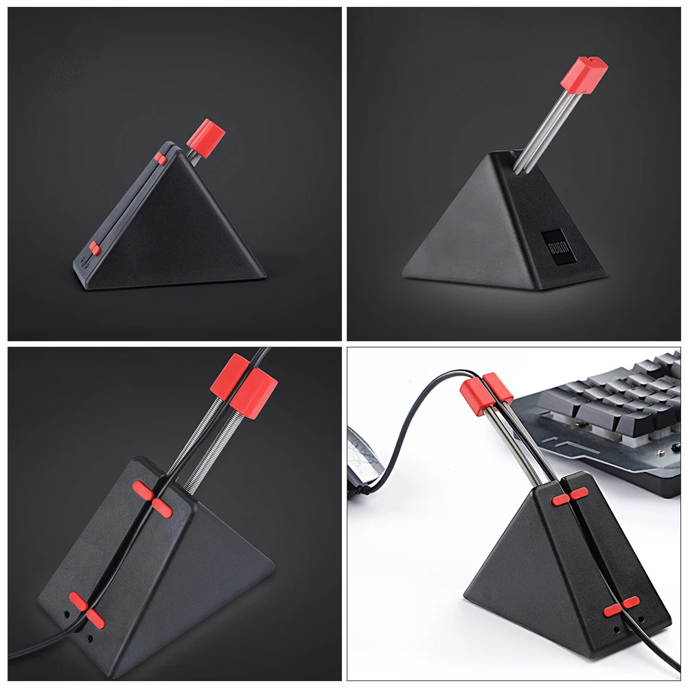 

Gaming Mouse Cable Management System Flexible Holder ABS Material Sturdy Spring Anti Slip Bottom Long Lasting Keyboard Wire