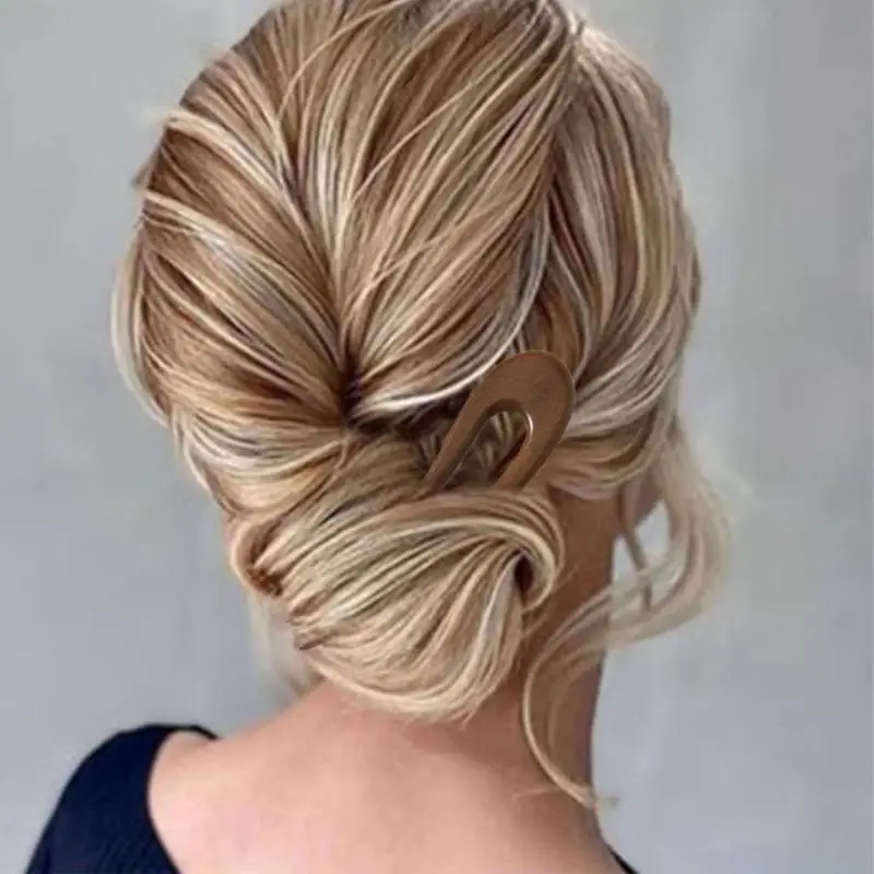 39BD Alte Holz Haarnadel Für Frauen U Form Haar Sanfte Haar Brötchen Halter – Detail 5